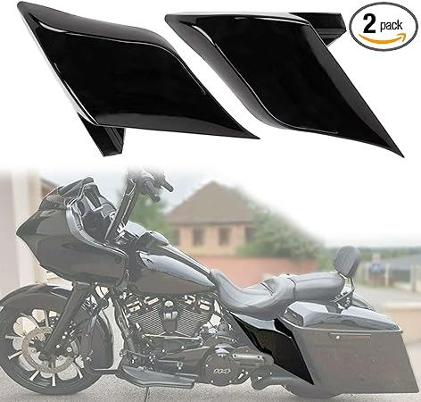 STRETCHED FIBERGLASS BAGGER STYLE SIDE COVERS FOR TOURING HARLEYS. 2014 AND UP